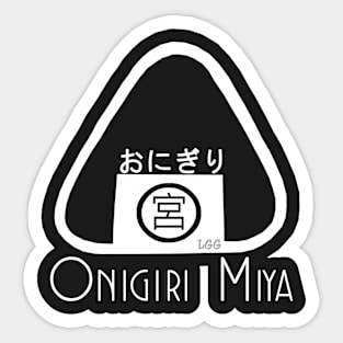 Onigiri Miya [Onigiri Logo] (in white) Sticker